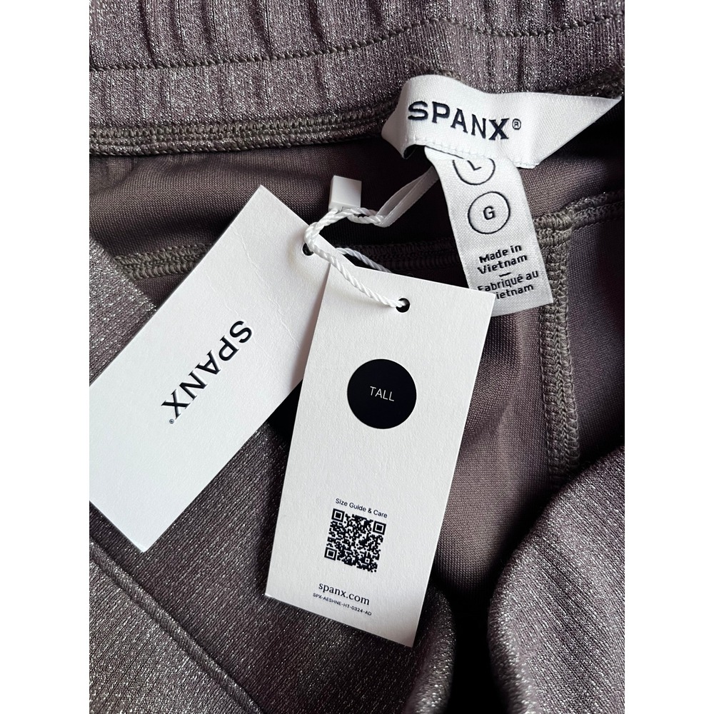 Spanx AirEssentials Wide Leg Pant with Shimmer Smoke Silver size large tall NWT - Picture 13 of 14